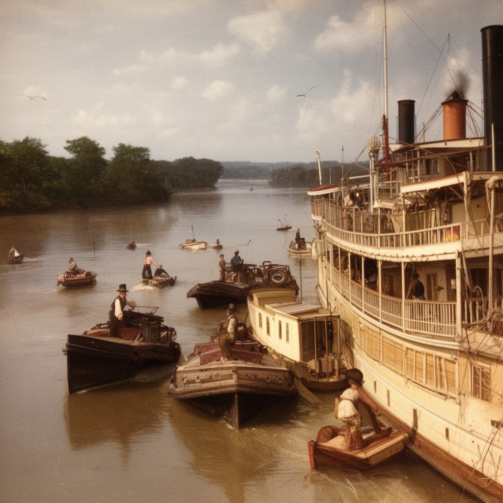 AI-generated illustration of Life on the Mississippi