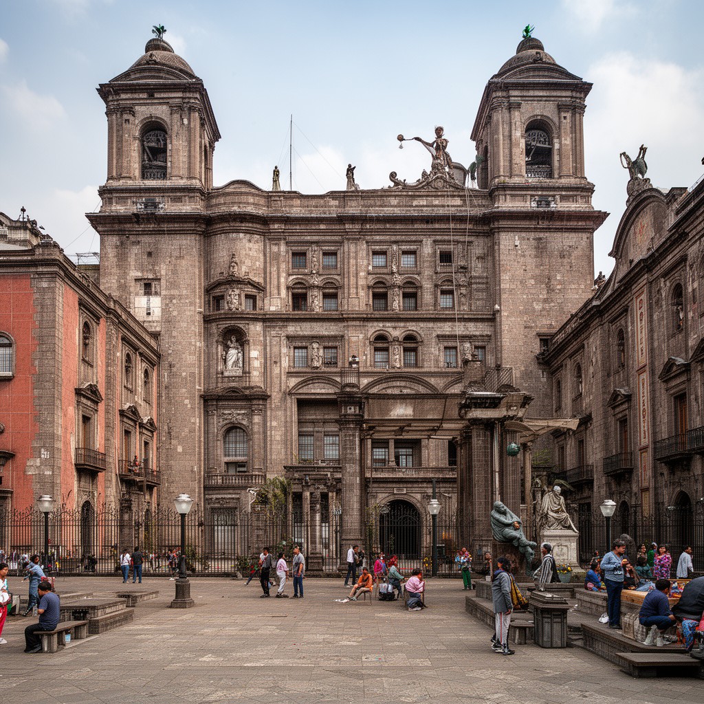 AI-generated illustration of Hospital de Jesús Nazareno, Mexico City