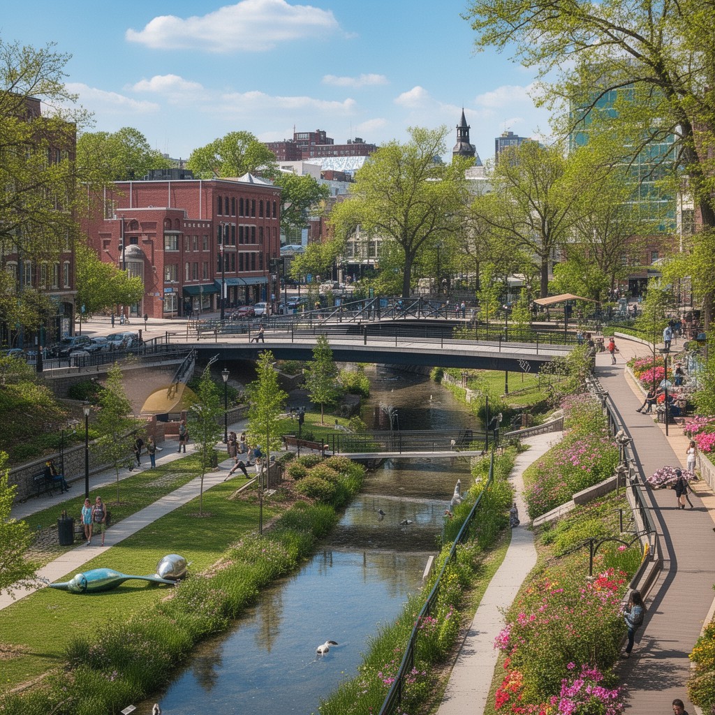 AI-generated illustration of Carroll Creek Linear Park