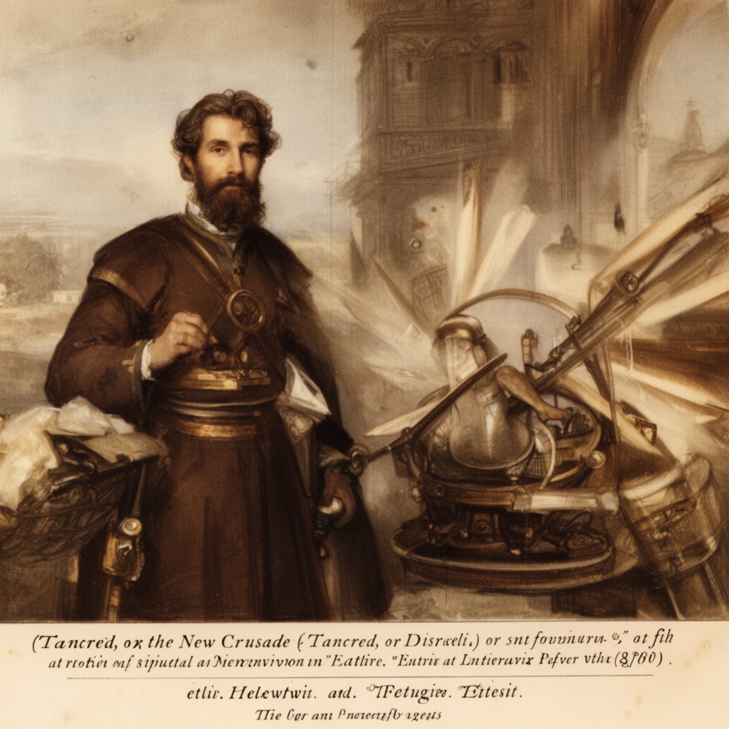 AI-generated illustration of Tancred, or The New Crusade