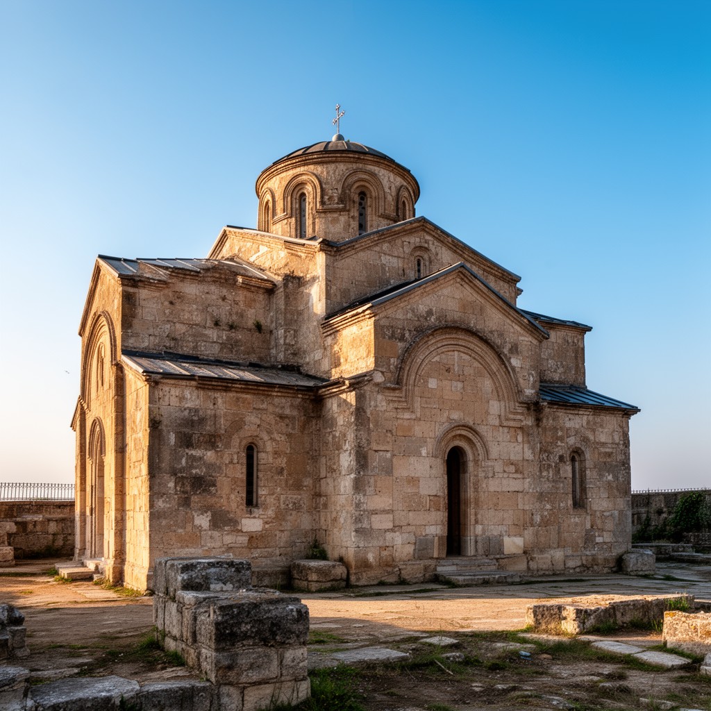 AI-generated illustration of Church of St. John the Baptist (8th–10th century)