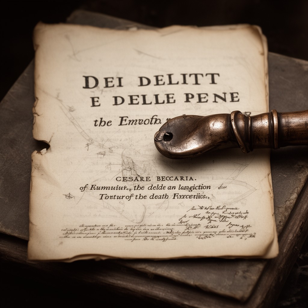 AI-generated illustration of Dei delitti e delle pene