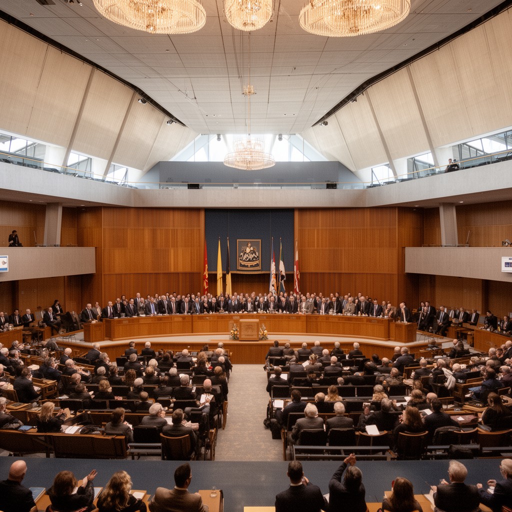 AI-generated illustration of Members’ Hall