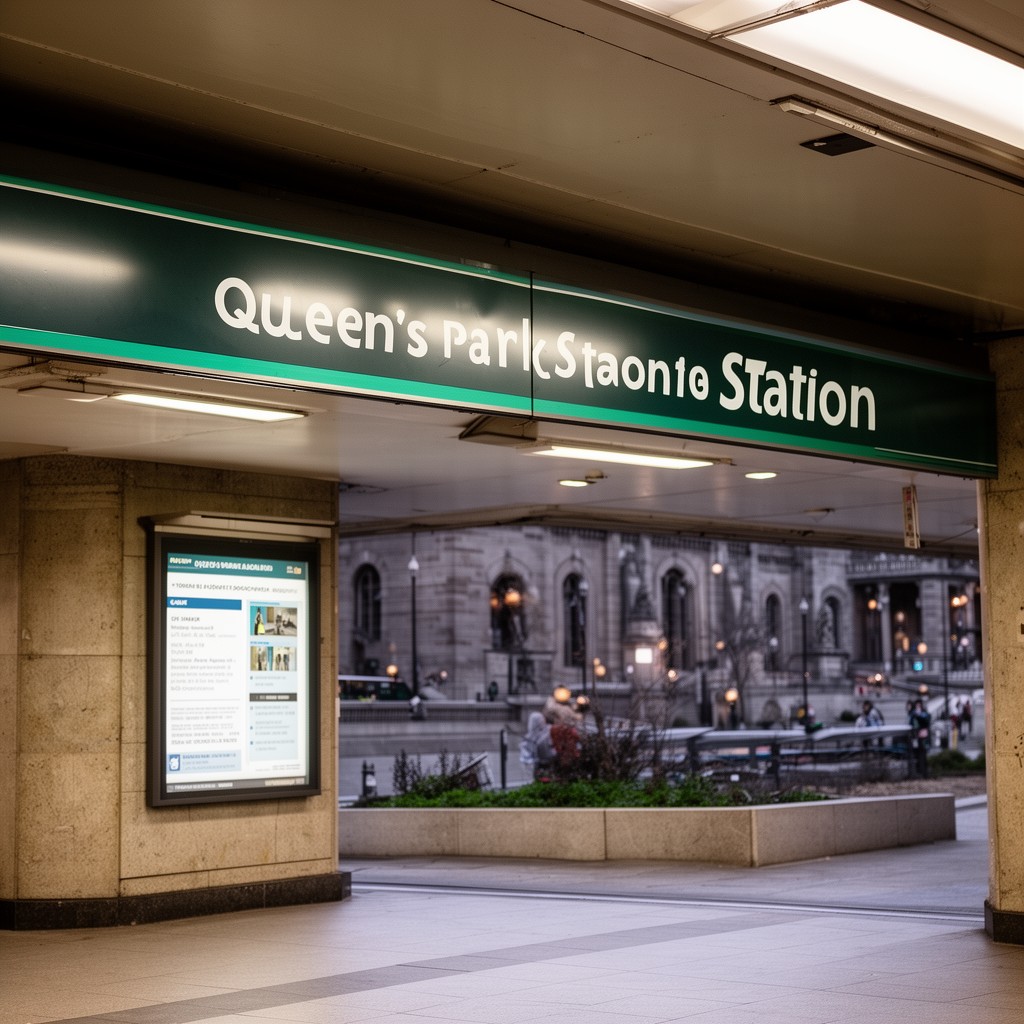AI-generated illustration of Queen's Park station