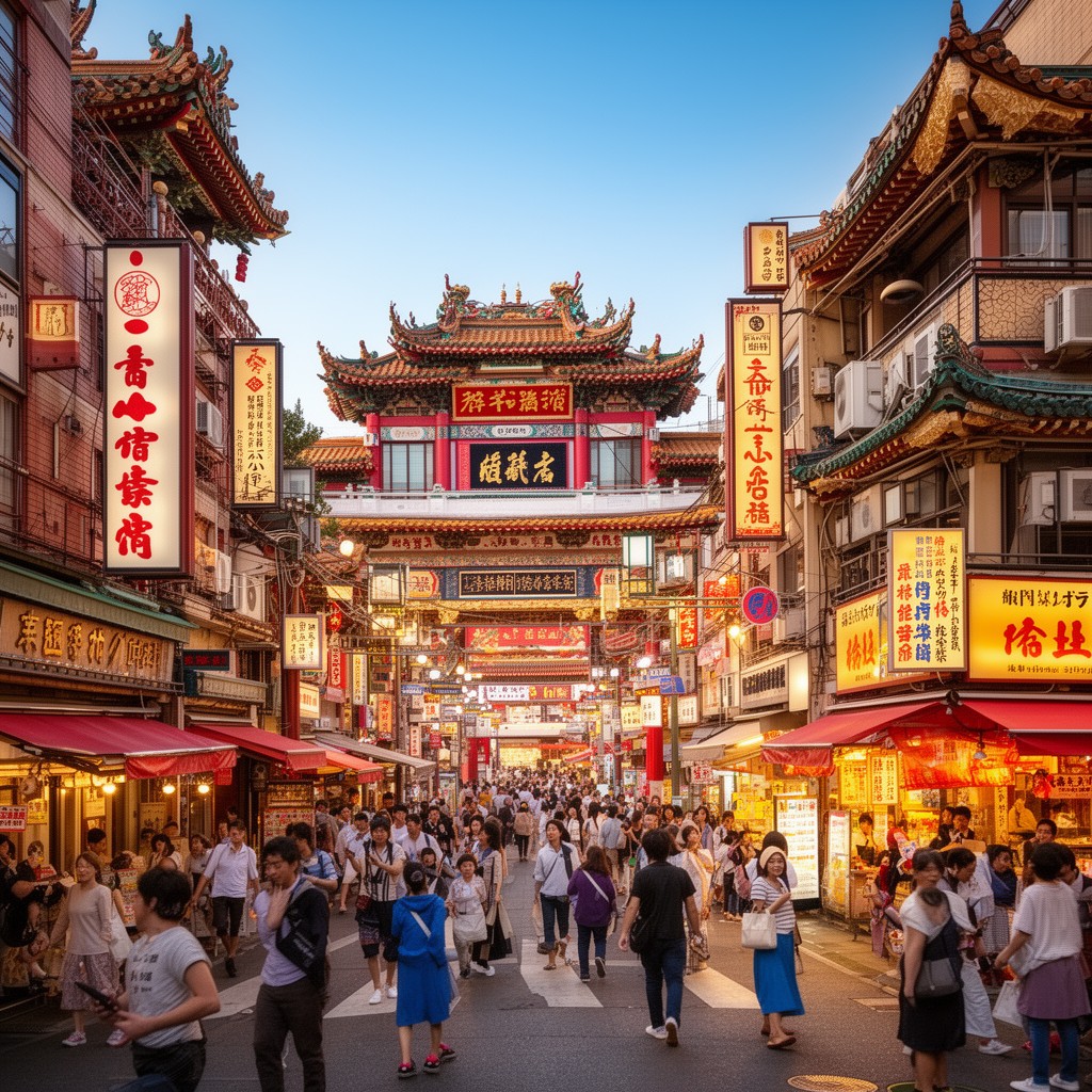 AI-generated illustration of Yokohama Chinatown