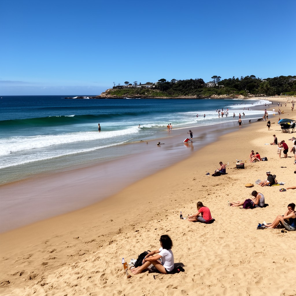 AI-generated illustration of Burleigh Heads Beach