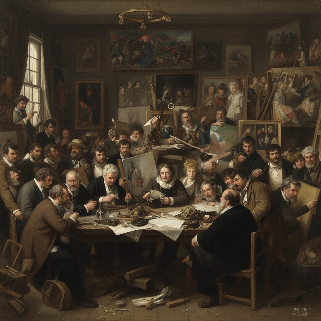 AI-generated illustration of The Painter's Studio