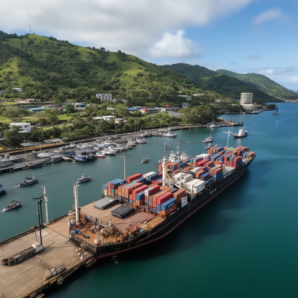 AI-generated illustration of Port of Suva
