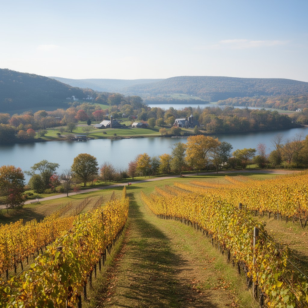 AI-generated illustration of Keuka Lake Wine Trail