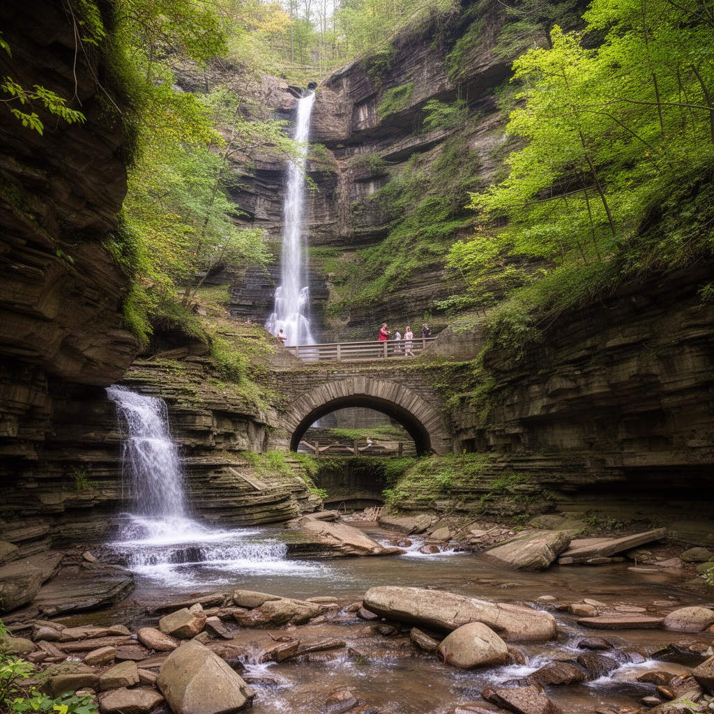 AI-generated illustration of Watkins Glen State Park