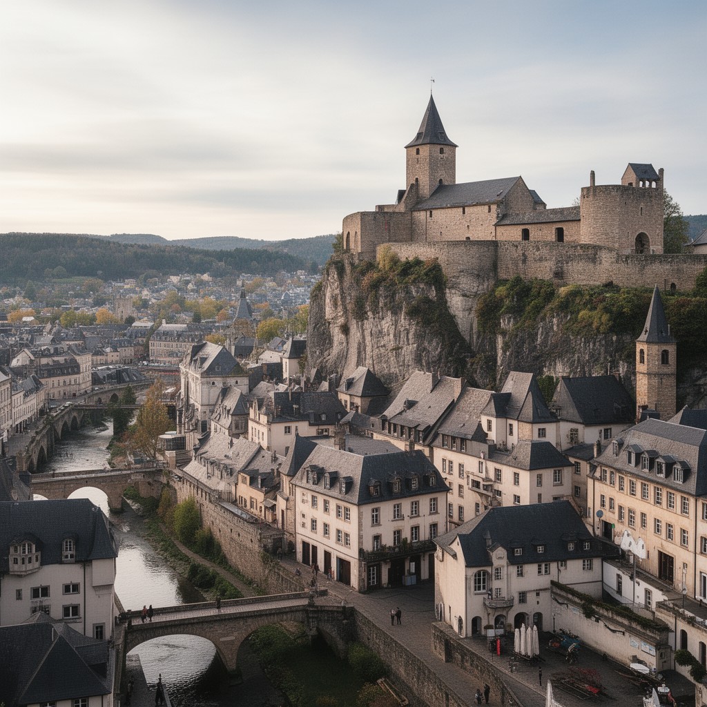 AI-generated illustration of Luxembourg City, Luxembourg