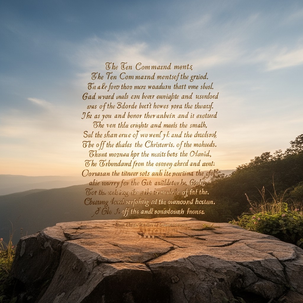 AI-generated illustration of Ten Commandments