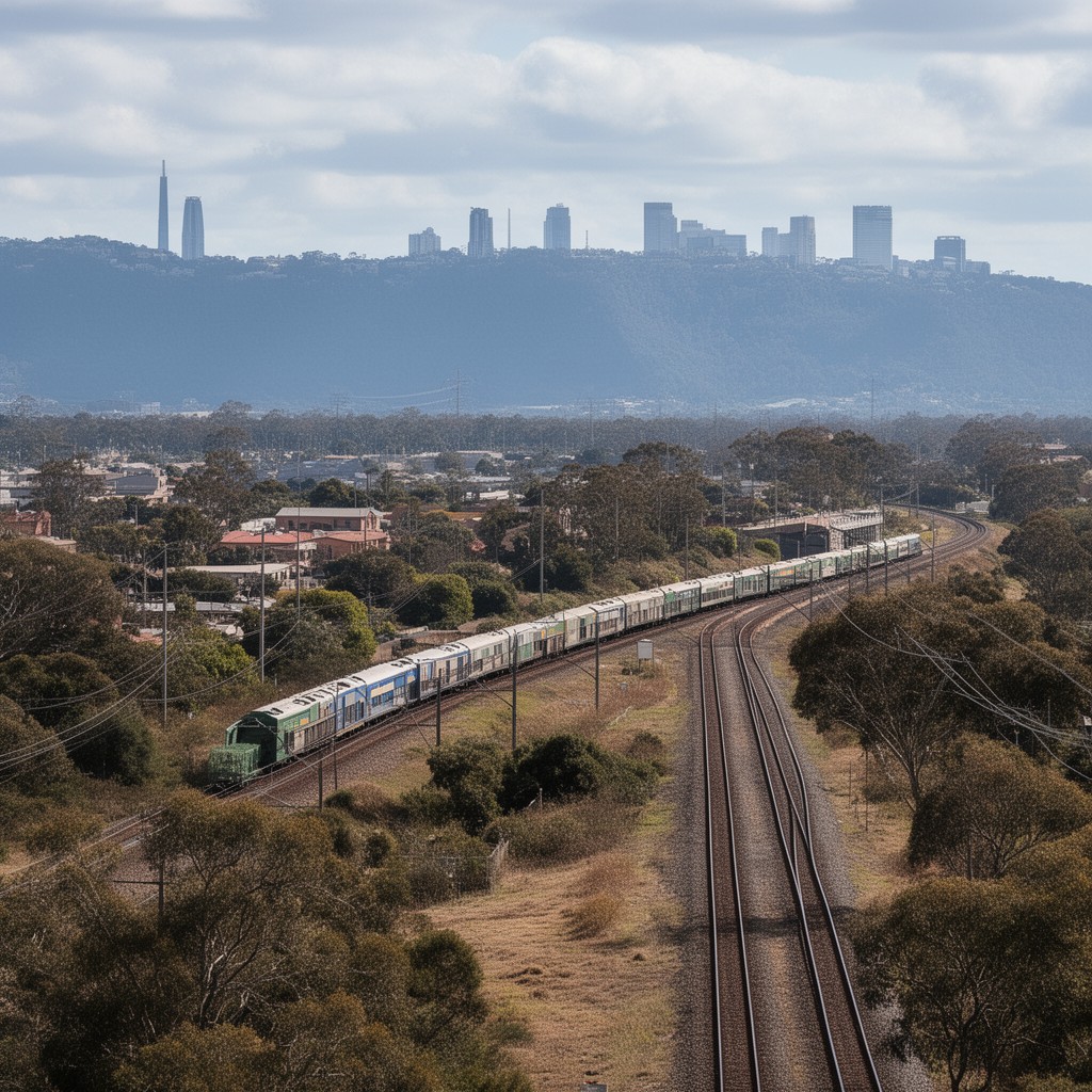 AI-generated illustration of Gosford to Newcastle section