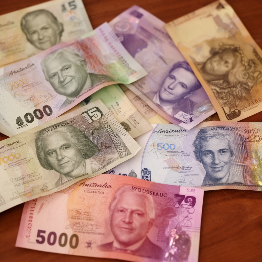 AI-generated illustration of Australian banknotes
