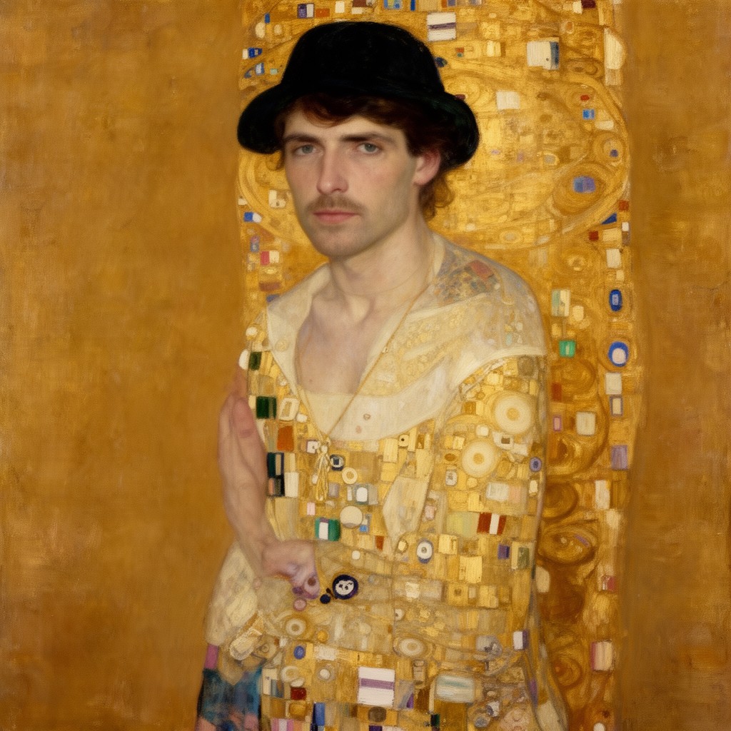 AI-generated illustration of Gustav Klimt