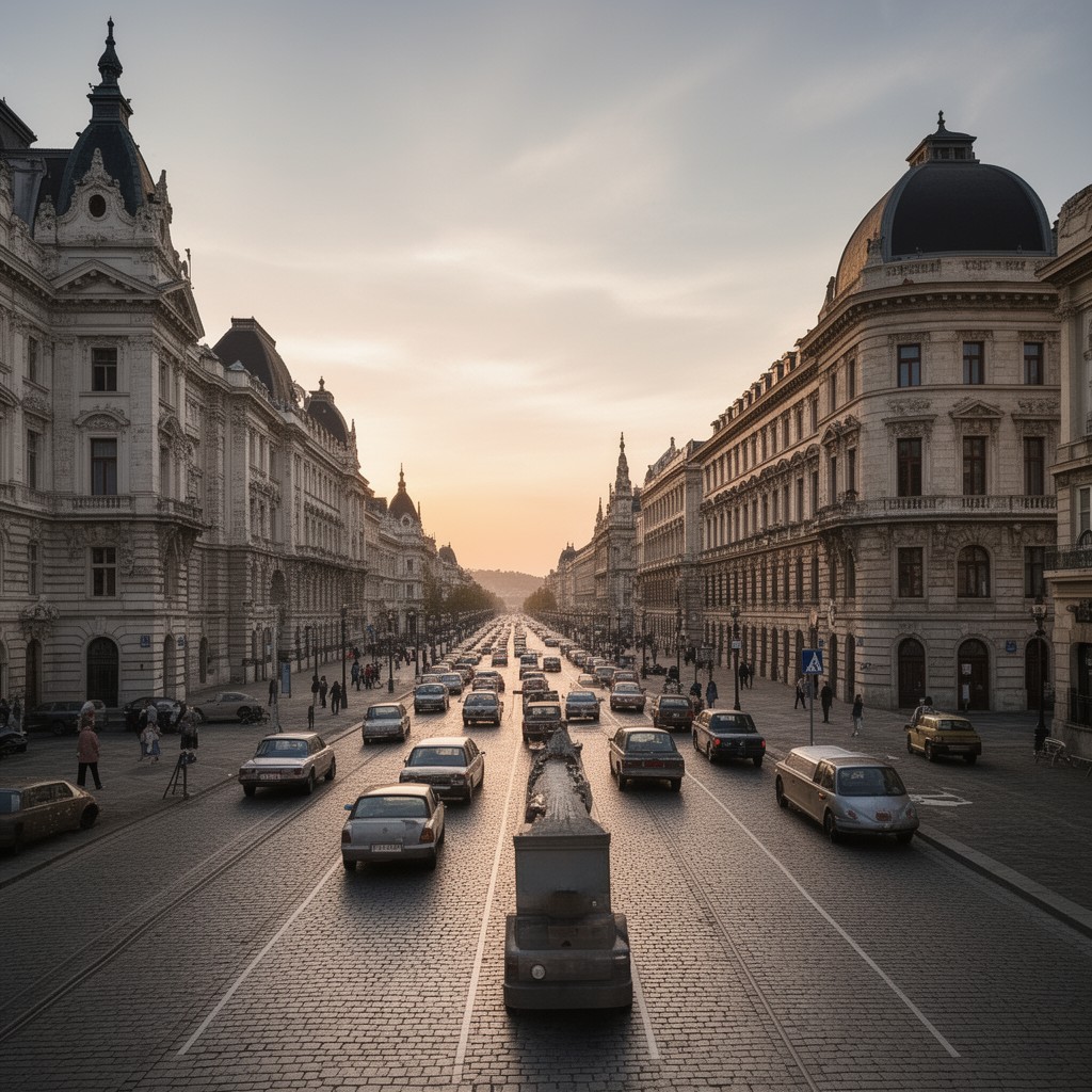 AI-generated illustration of Andrássy Avenue