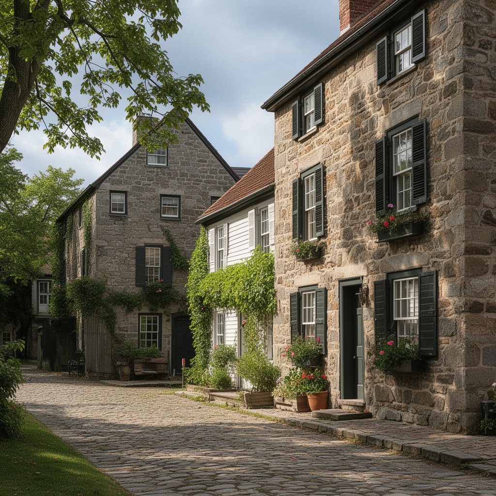 AI-generated illustration of Huguenot Street Historic District