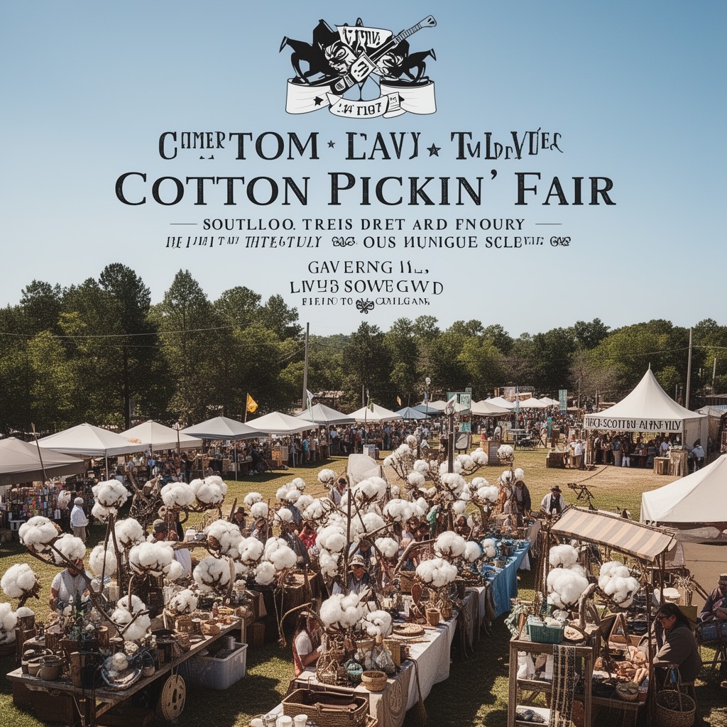 AI-generated illustration of Cotton Pickin’ Fair