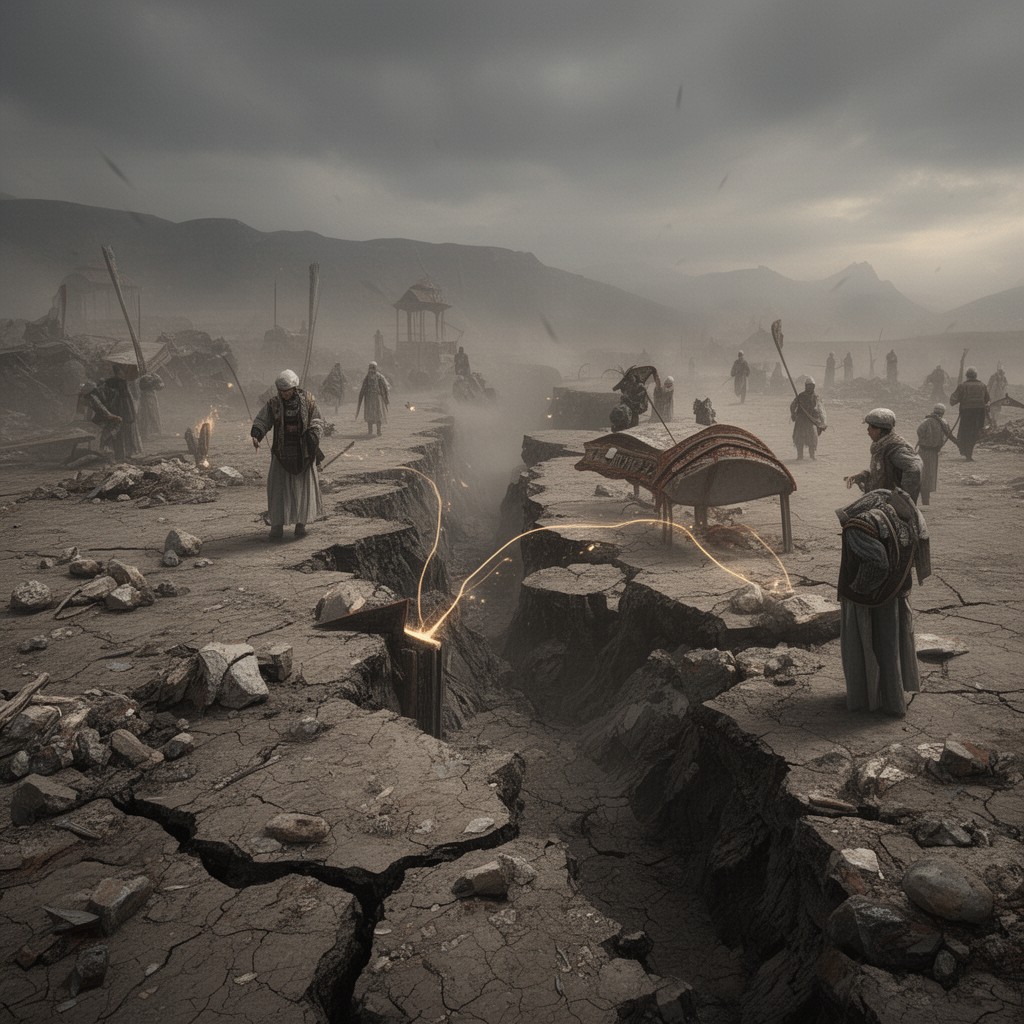 AI-generated illustration of Surah Az-Zalzalah