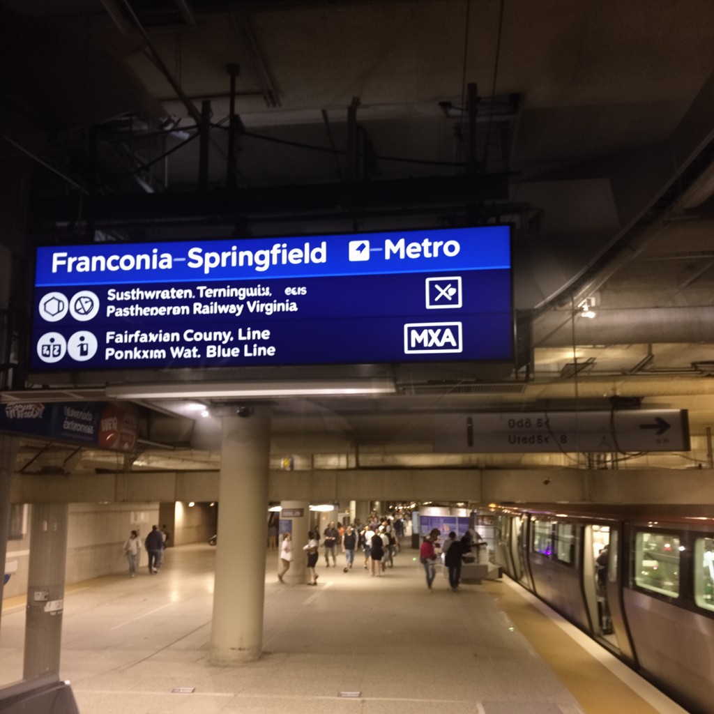 AI-generated illustration of Franconia–Springfield Metro station
