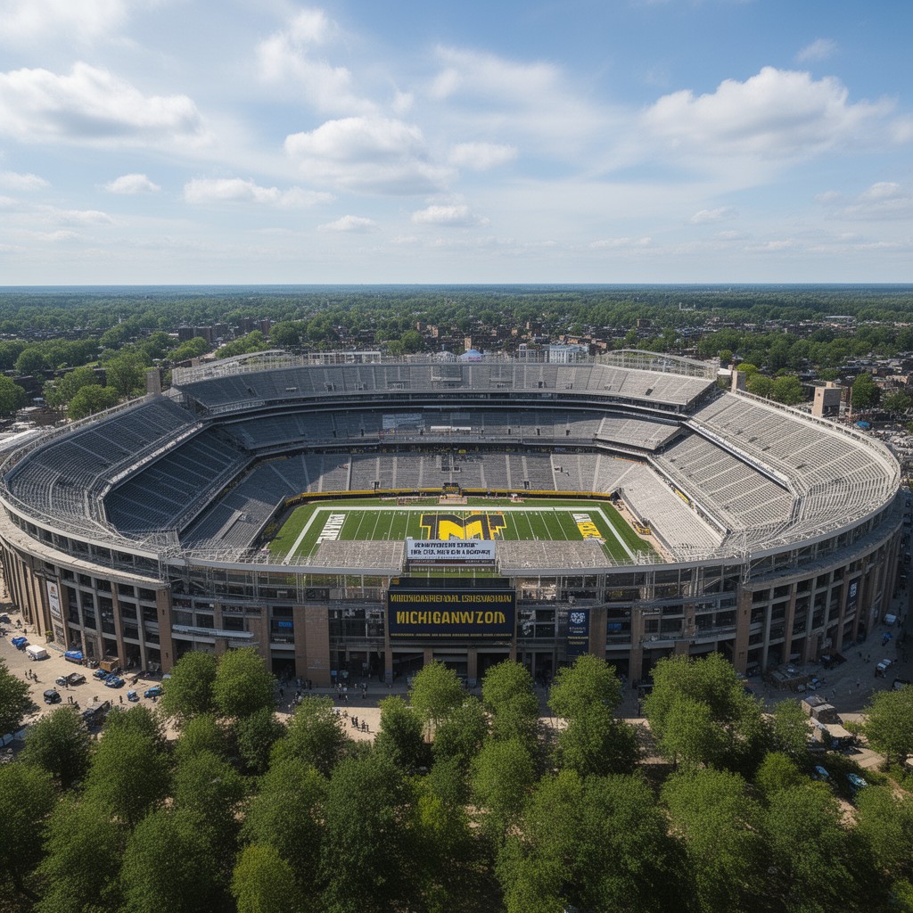 AI-generated illustration of Michigan Stadium