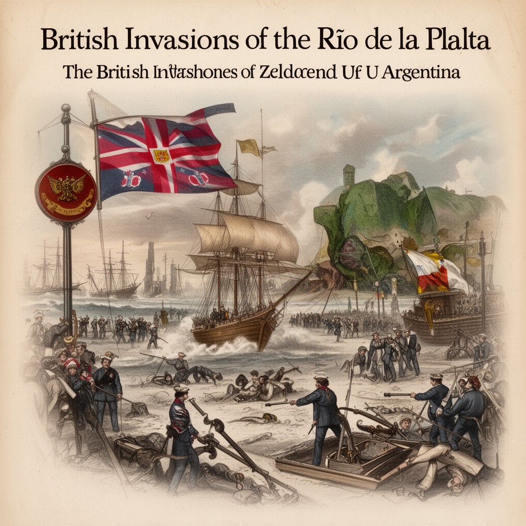 AI-generated illustration of British invasions of the Río de la Plata
