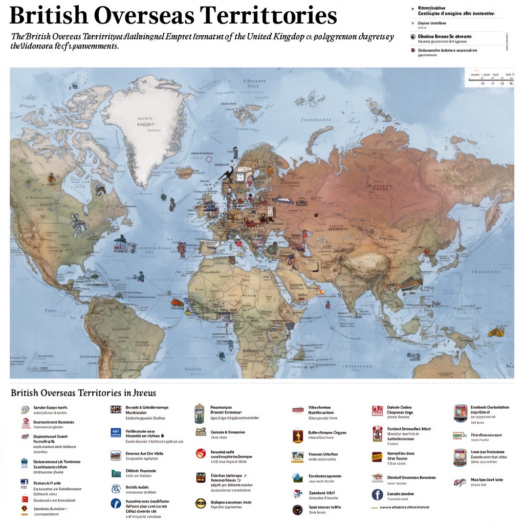 AI-generated illustration of British Overseas Territories