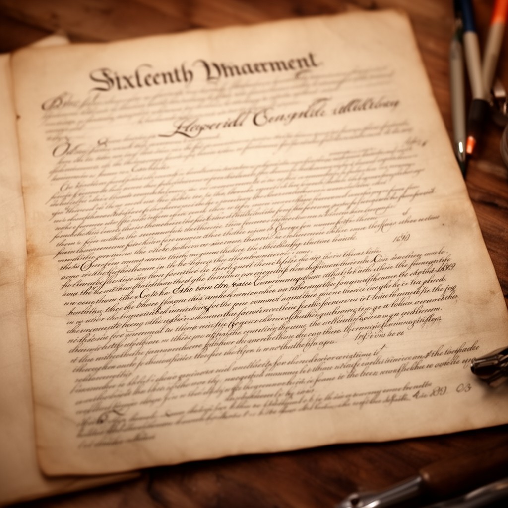 AI-generated illustration of Sixteenth Amendment to the United States Constitution