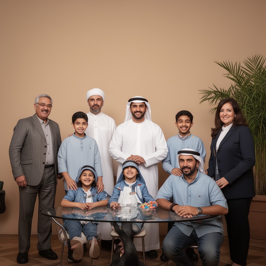 AI-generated illustration of Al Thani family
