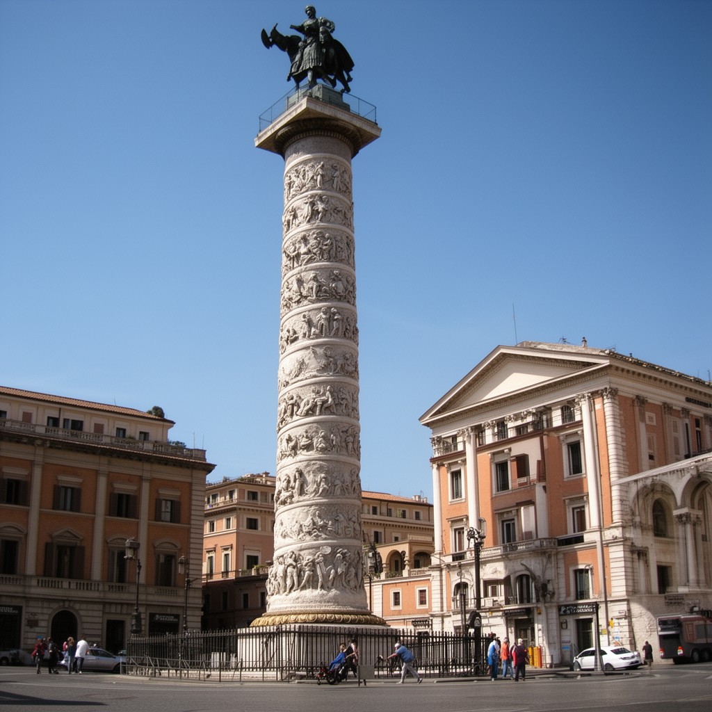AI-generated illustration of Trajan's Column