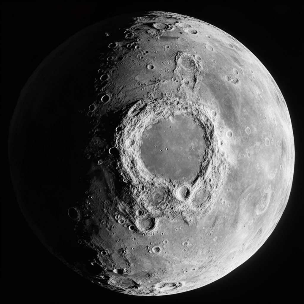 AI-generated illustration of Schwarzschild crater