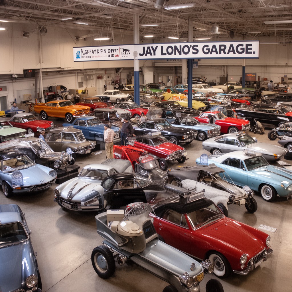 AI-generated illustration of Jay Leno’s Garage