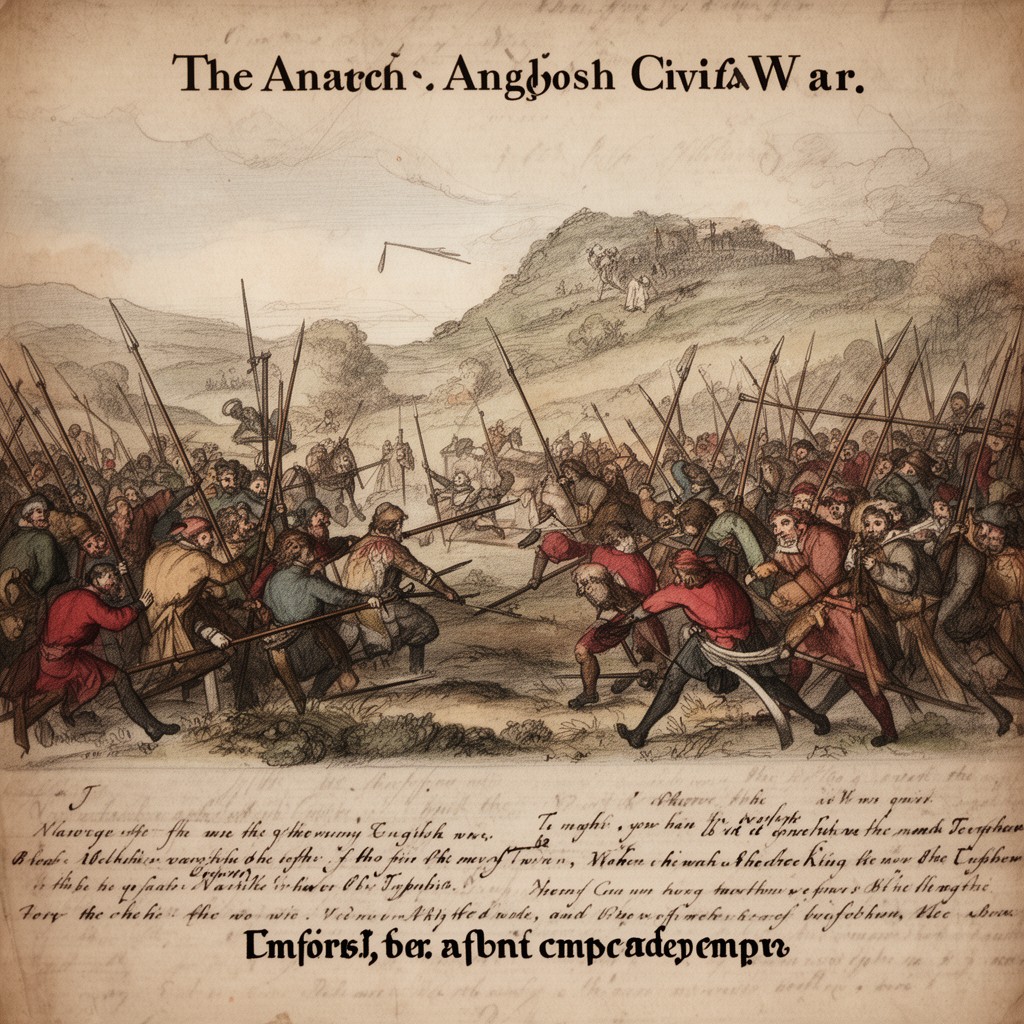 AI-generated illustration of The Anarchy (English civil war)