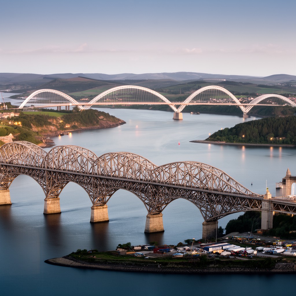 AI-generated illustration of Forth bridges
