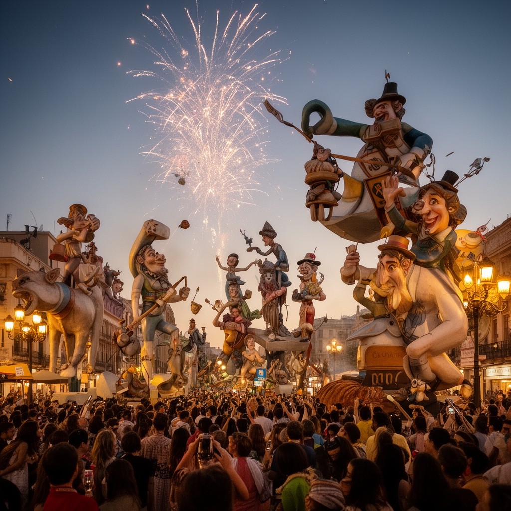 AI-generated illustration of Las Fallas
