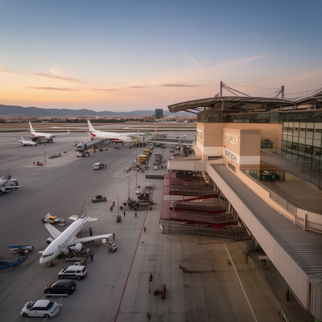 AI-generated illustration of Valencia Airport