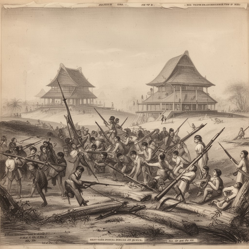 AI-generated illustration of First Anglo-Burmese War