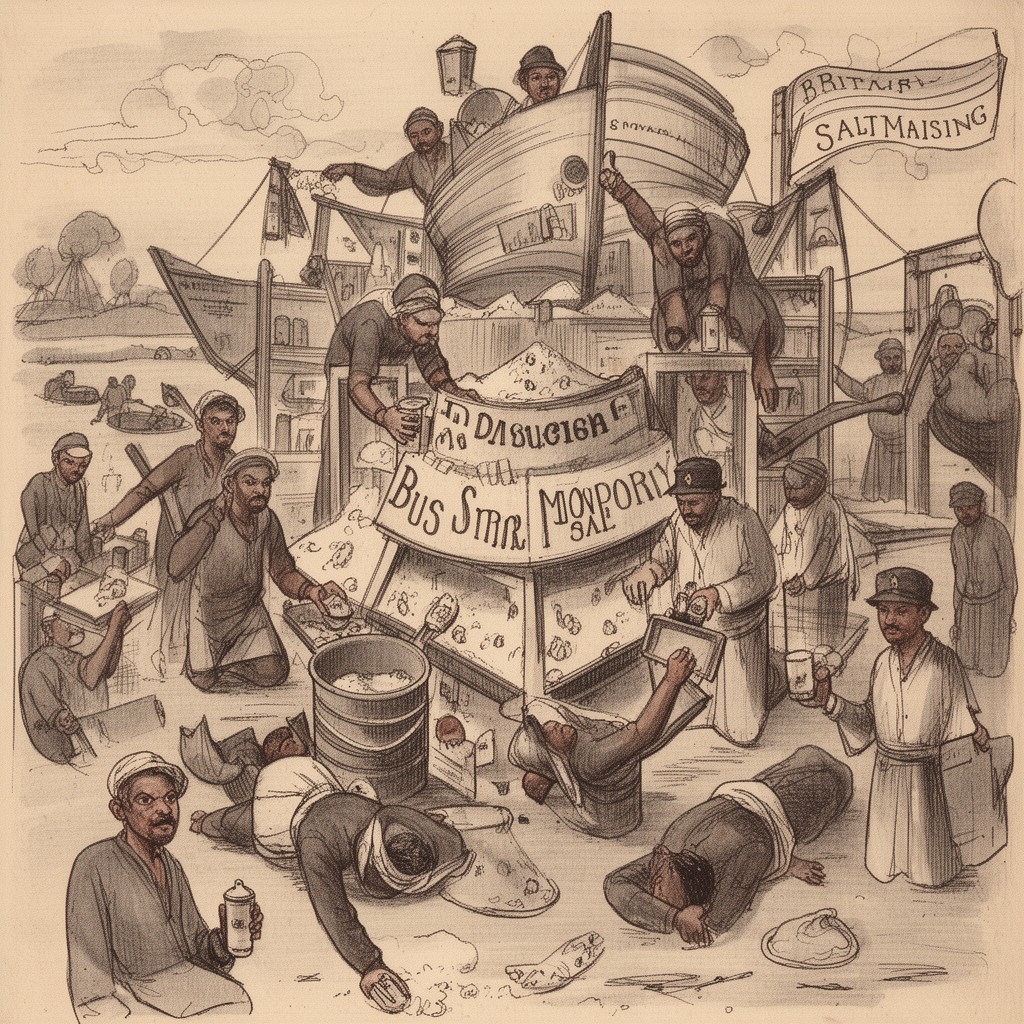 AI-generated illustration of British salt monopoly