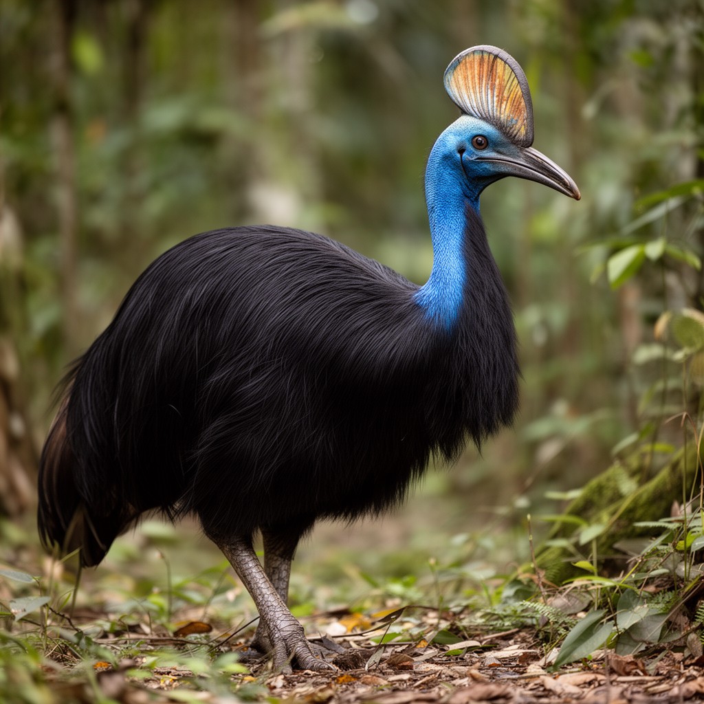 AI-generated illustration of southern cassowary