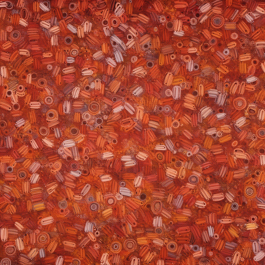 AI-generated illustration of Papunya Tula paintings