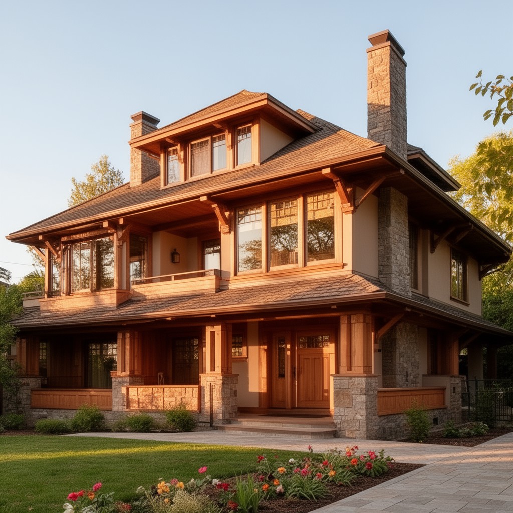 AI-generated illustration of American Craftsman style