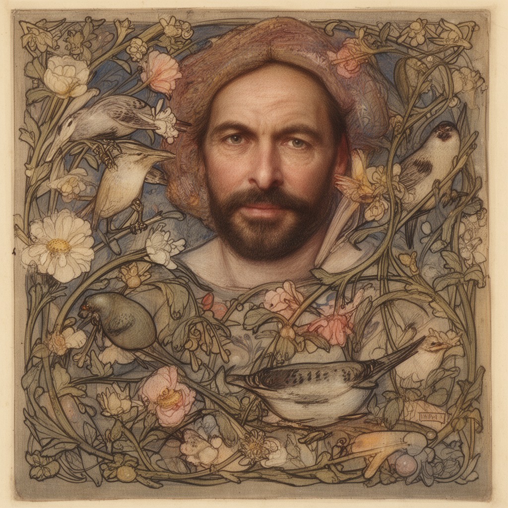 AI-generated illustration of Walter Crane