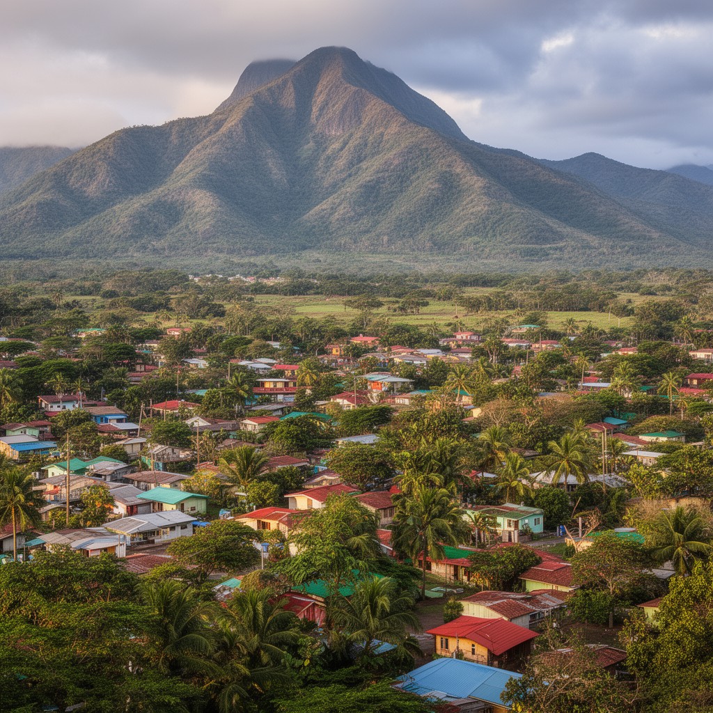 AI-generated illustration of Atuona, Hiva Oa, Marquesas Islands, French Polynesia