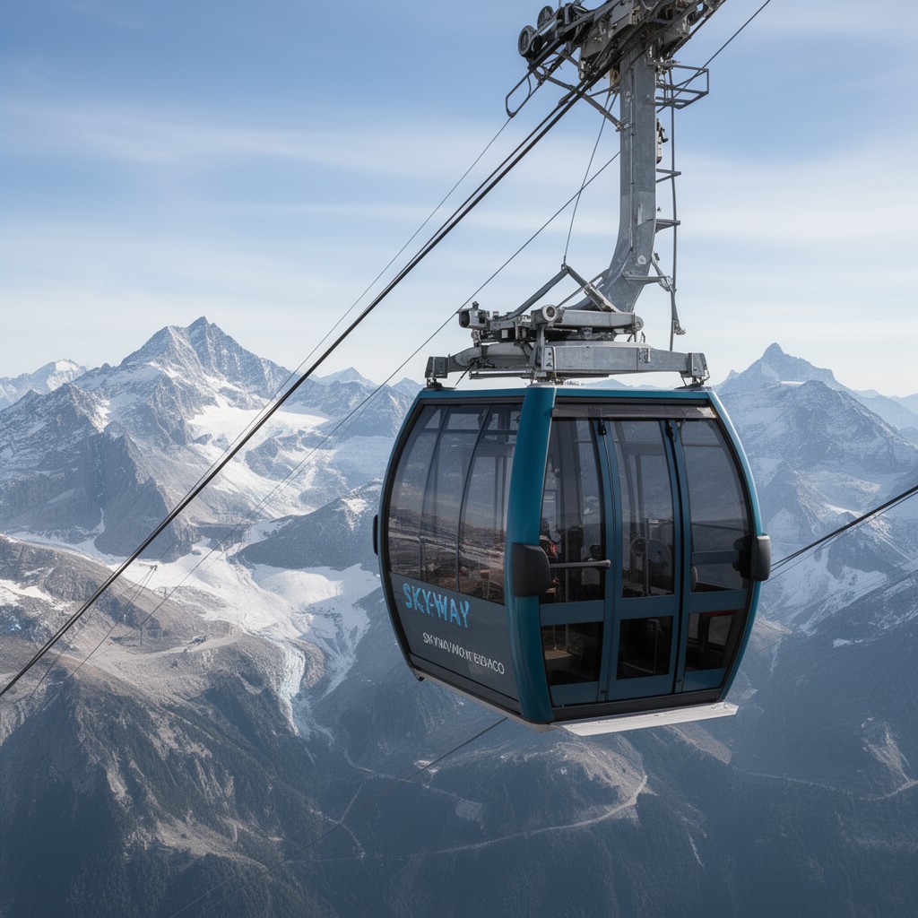 AI-generated illustration of Skyway Monte Bianco cable car