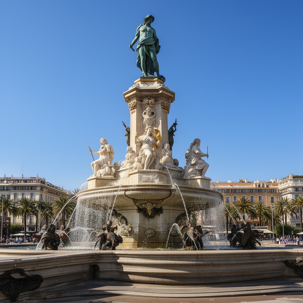AI-generated illustration of Fontaine du Soleil