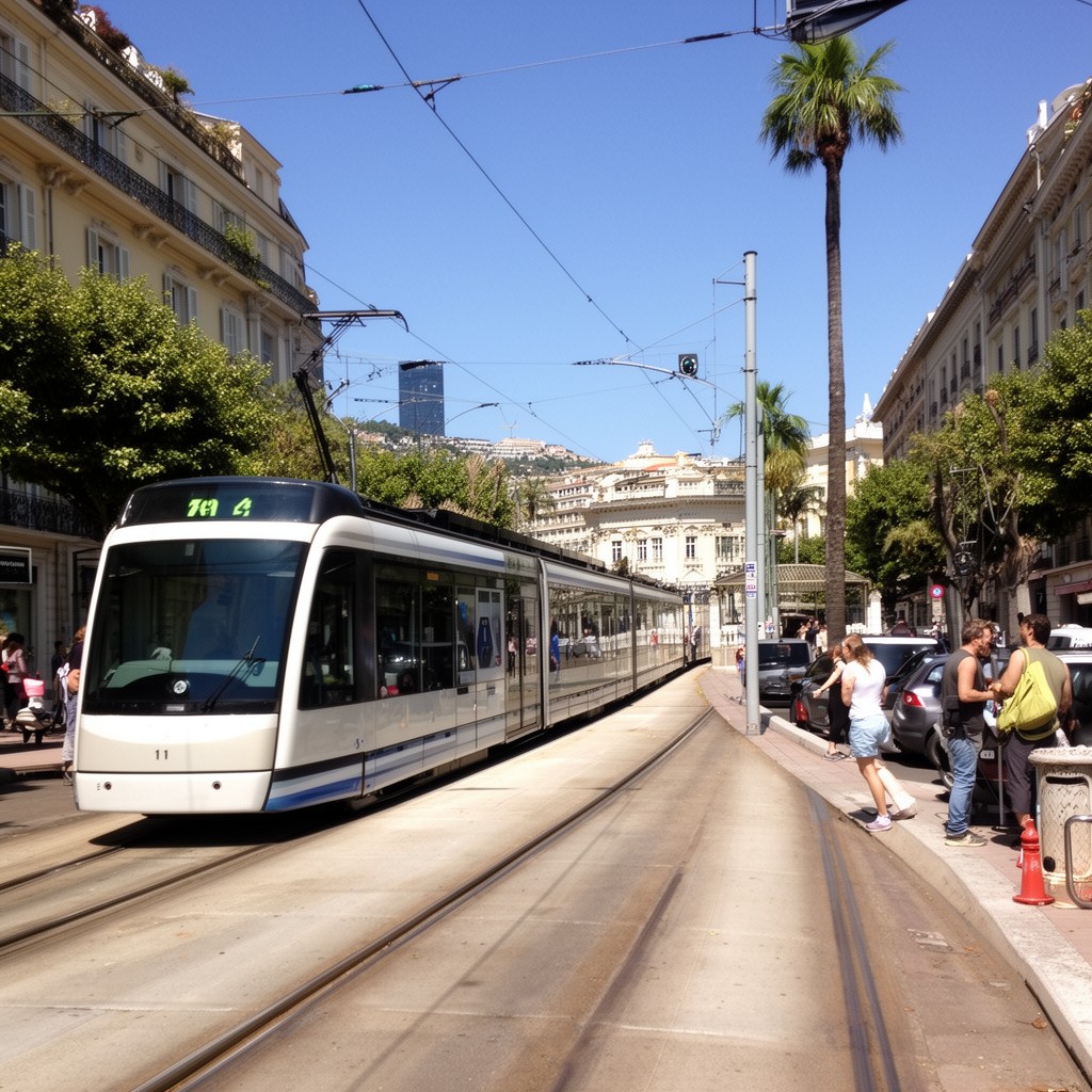 AI-generated illustration of Nice tramway Line 1