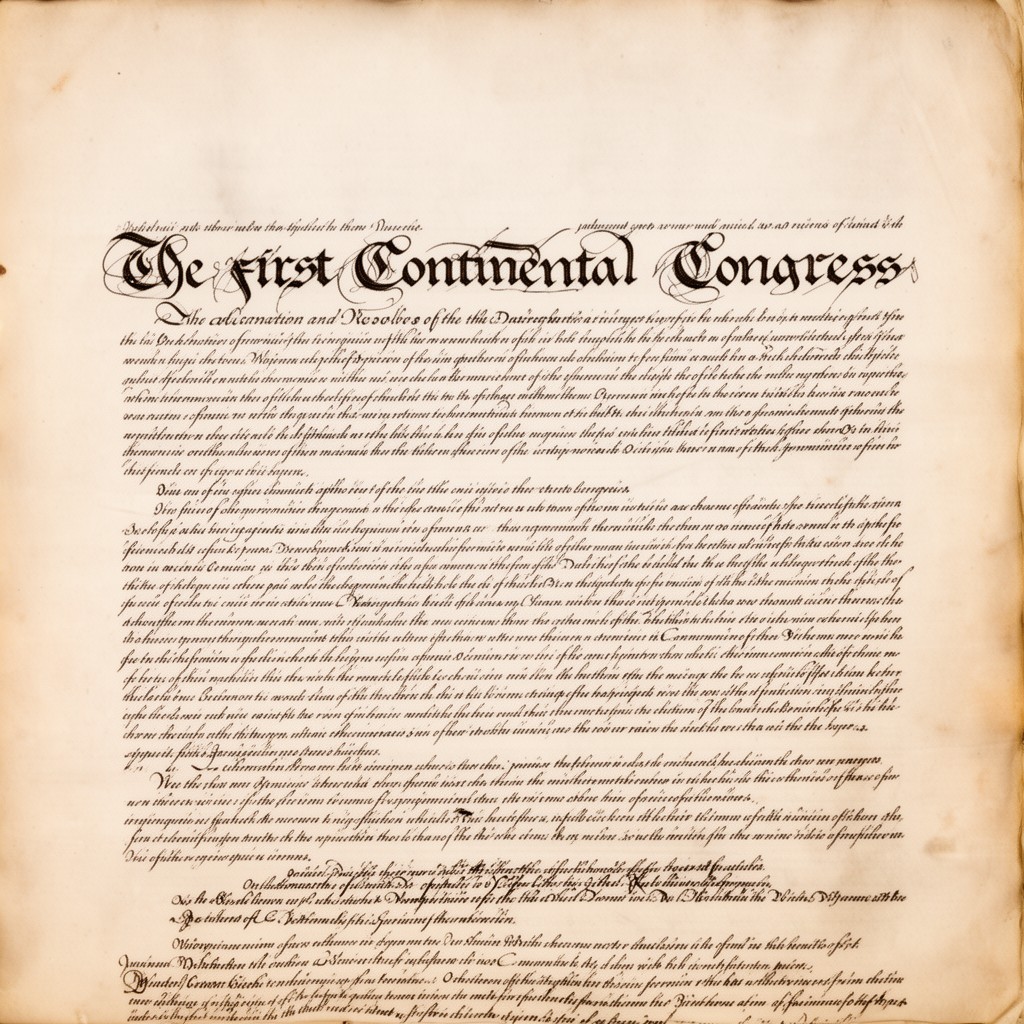 AI-generated illustration of Declaration and Resolves of the First Continental Congress
