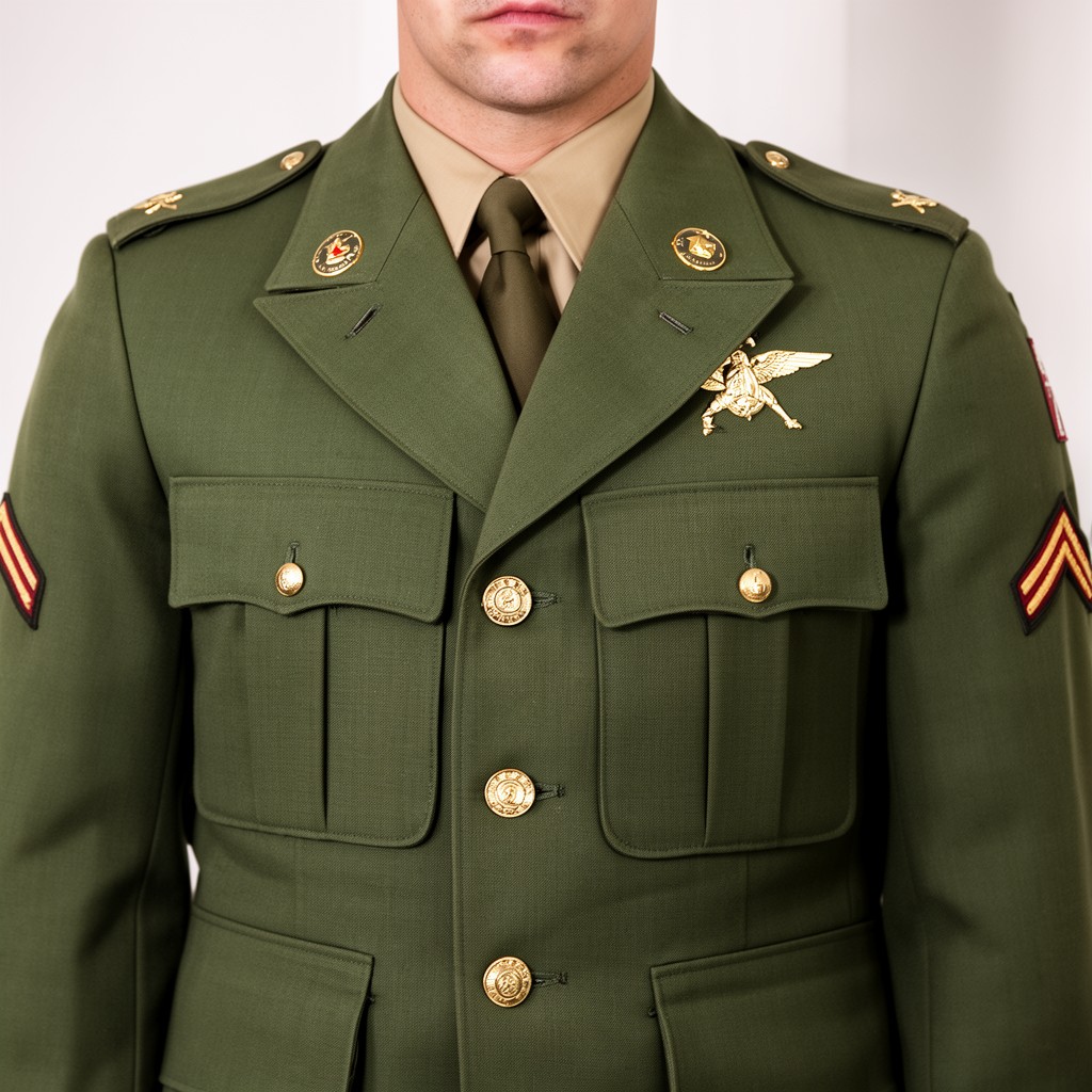 AI-generated illustration of Army Green Service Uniform