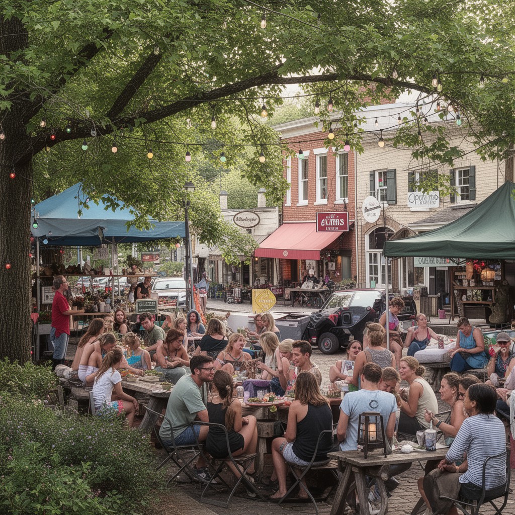 AI-generated illustration of Carrboro, North Carolina