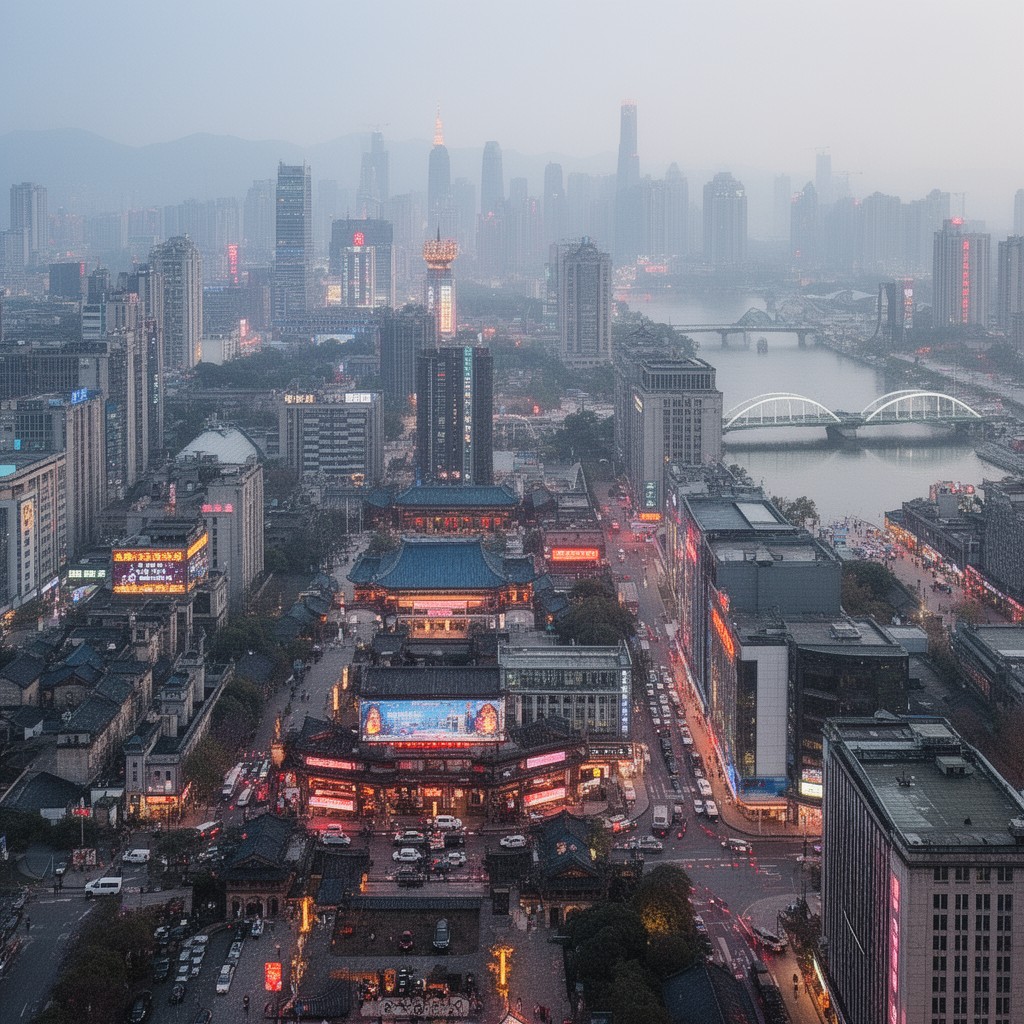 AI-generated illustration of Jianghan District